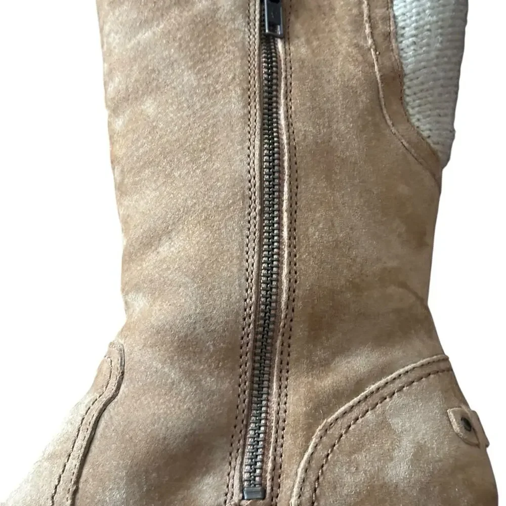 UGG Women’s Skyfall Suede Wedge Boots Chestnut Brown Size 9